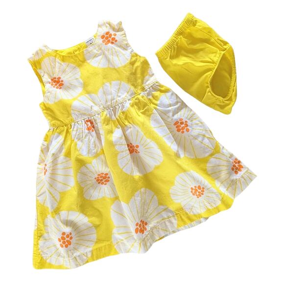 Carters Bright Yellow Floral Dress 24 months - Picture 1 of 6